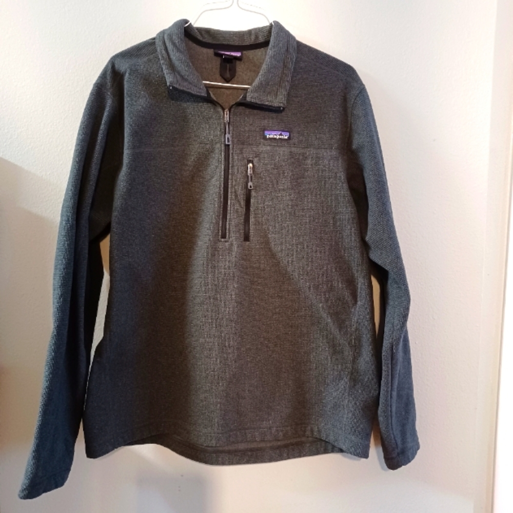 XL Men's Patagonia Gray Fleece Pullover with Partial Zip